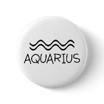 Aquarius with Symbol Pinback Buttons