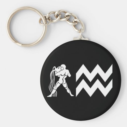 Aquarius with  Symbol Key Chain