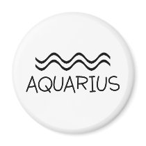 Aquarius with Symbol Refrigerator Magnet