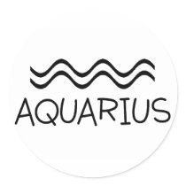 Aquarius with Symbol Stickers