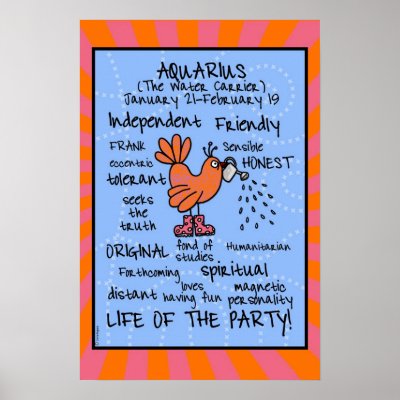Aquarius wordcloud poster by cfkaatje