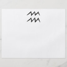 Aquarius. Zodiac Astrology Sign. Black. Full Color Flyer