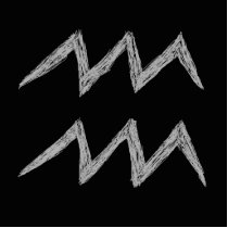 Aquarius. Zodiac Astrology Sign. Black. Photo Cut Outs