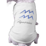 Aquarius. Zodiac Astrology Sign. Blue. Dog Shirt