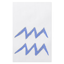 Aquarius. Zodiac Astrology Sign. Blue. Full Color Flyer
