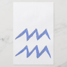 Aquarius. Zodiac Astrology Sign. Blue. Full Color Flyer