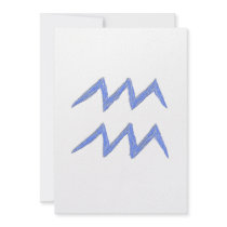 Aquarius. Zodiac Astrology Sign. Blue. Custom Announcement