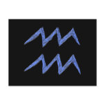 Aquarius. Zodiac Astrology Sign. Blue. Postcard