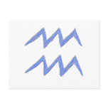 Aquarius. Zodiac Astrology Sign. Blue. Postcard