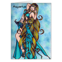 Aquarius Zodiac Belly Dance Card