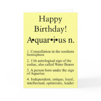 Aquarius Zodiac Birthday Card