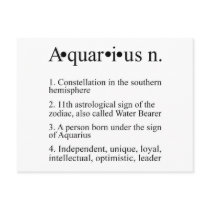 Aquarius Zodiac Definition Postcard