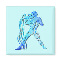 Aquarius Zodiac Square Magnet