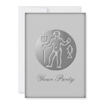 Aquarius Zodiac Star Sign Premium Silver Personalized Announcement