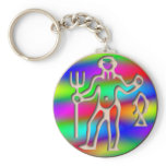 Aquarius Zodiac Star Sign Rainbow Keychains
