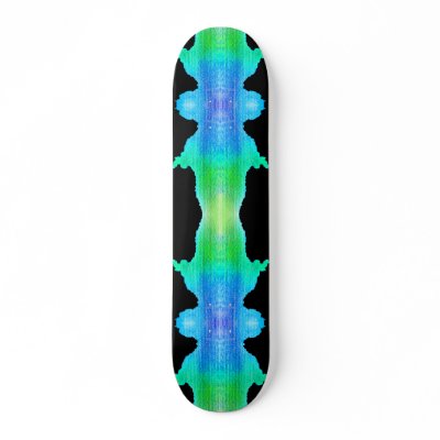 Aquatic Inkblot Skateboard by bluewren08