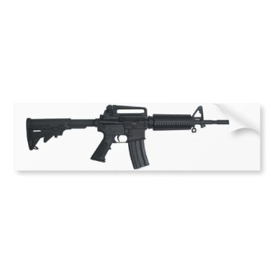 AR15 assault rifle Bumper Sticker by SovietArsenal