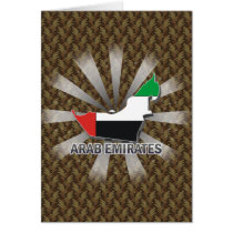 Arab Emirates Flag Map 2.0 Greeting Cards