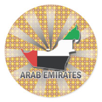 Arab Emirates Flag Map 2.0 Round Sticker