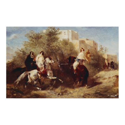Arab Horsemen Print by bridgemanart