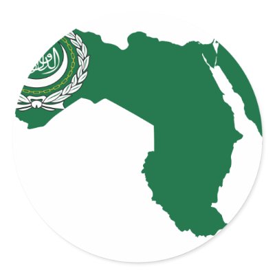 Arab League flag map Round Sticker by FlagStore