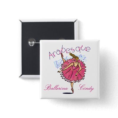 Arabesque Ballerina customisable Sq. Button by tutusweet