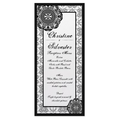 Arabesque Black Lace, menu and program by beeautifulweddings