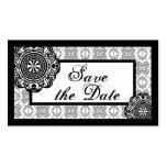 Arabesque Black Lace, save the date mini cards business cards