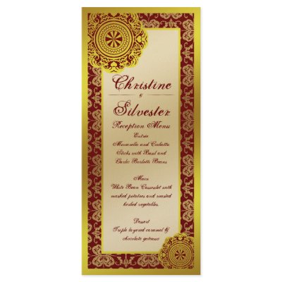 Arabesque Gold Lace, menu and program by beeautifulweddings