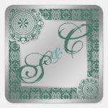 Arabesque Silver Lace, monogrammed souvenir Sticker