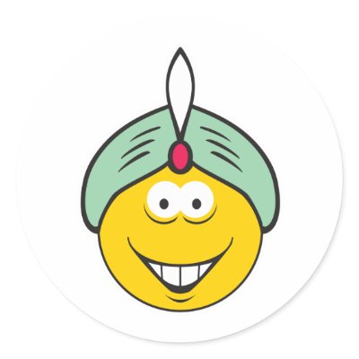 Arabian Genie Smiley Face Stickers by doonidesigns