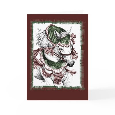 Arabian Horse Holiday Card by PaintingPony
