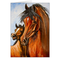 Arabian Mare and Foal Greeting Card