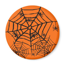 ARACHNOPHOBIA BLACK SPIDER AND WEB HALLOWEEN PRINT REFRIGERATOR MAGNETS