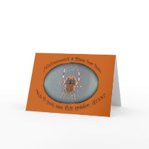 Araneus Orb Weaver Spider Halloween Card