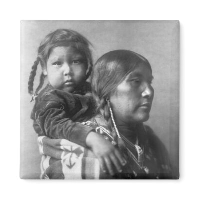 Arapsoke Mother and Child Fridge Magnets by HistoryinBW