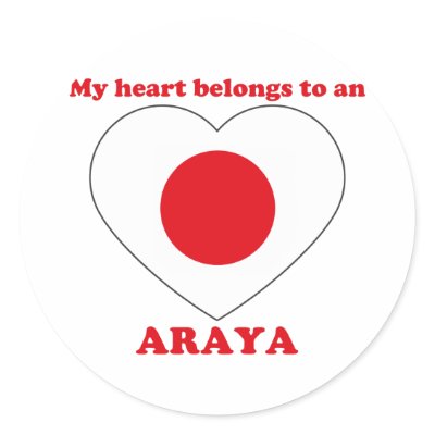 Araya Round Stickers by ValentinesDayTshirts