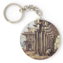 Arbor On The Banks Of A River By Guardi Francesco Key Chains
