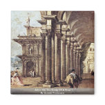 Arbor On The Banks Of A River By Guardi Francesco Refrigerator Magnets