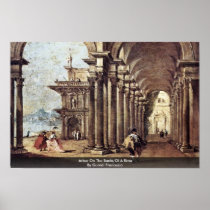 Arbor On The Banks Of A River By Guardi Francesco Poster