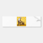 arborist tree surgeon chainsaw retro bumper sticker