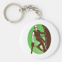 arborist tree surgeon chainsaw retro key chain