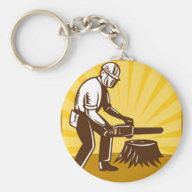arborist tree surgeon chainsaw retro key chains