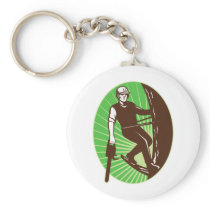 arborist tree surgeon chainsaw retro key chain