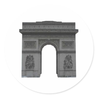 Arc de Triomphe: 3D Model: Round Sticker by spiritswitchboard