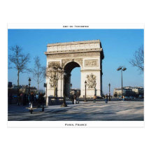 Arc de Triomphe, Paris, France Post Card