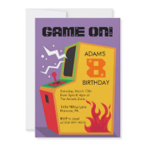 Arcade Video Game Birthday Party Invitations