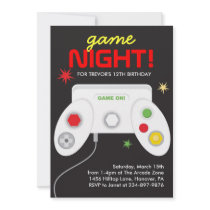 Arcade Video Games Birthday Party Invitation