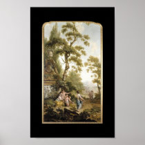 Arcadian Landscape with black border Print