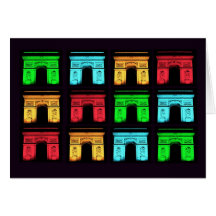 Arch De Triumph Collage Greeting Cards